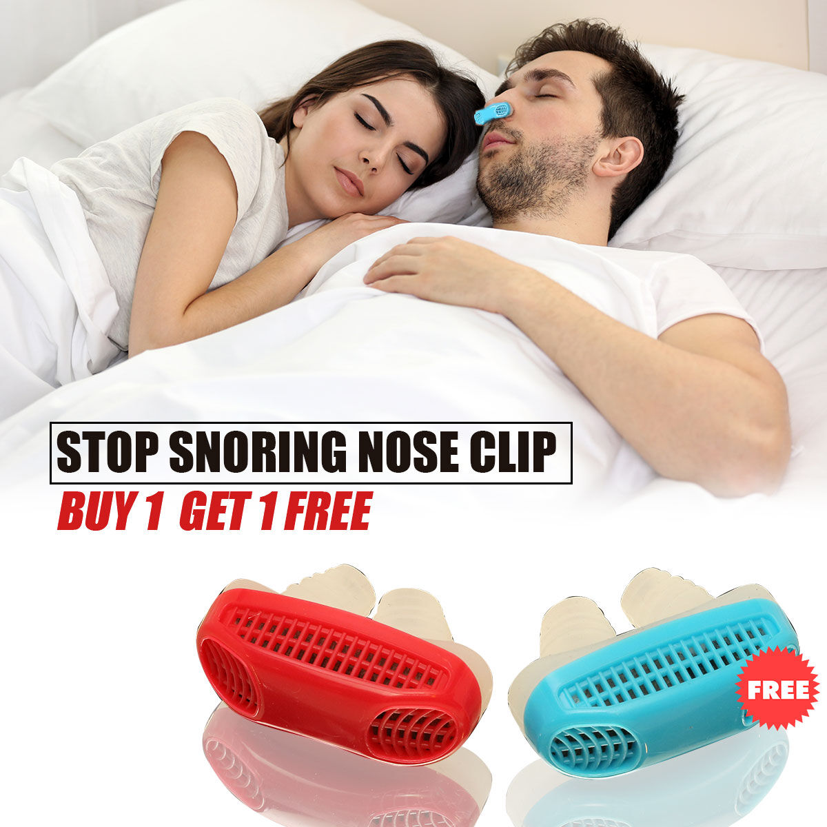 Anti Snore Nose Clip (Buy 1 Get 1 Free)